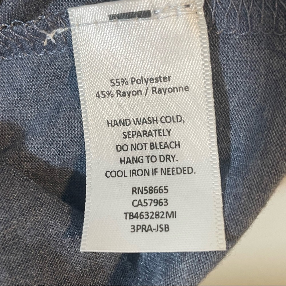 Treasure & Bond Shirt Mens Crew Neck Regular Fit Cotton Long Sleeve Grey/Navy XS - Picture 4 of 5